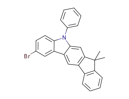 Molecular Structure of 1257220-44-2 (2-BroMo-5,7-dihydro-7,7-diMethyl-5-phenyl-indeno[2,1-b]carbazole)
