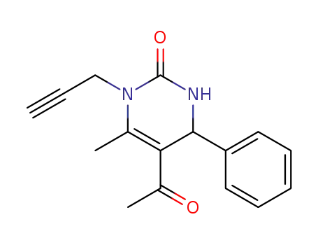 Molecular Structure of 1315320-86-5 (5-acetyl-6-methyl-4-phenyl-1-(prop-2-yn-1-yl)-3,4-dihydropyrimidin-2(1H)-one)