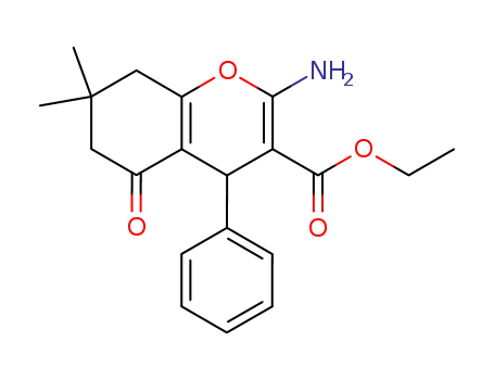 Molecular Structure of 107752-93-2 (ethyl 2-amino-7,7-dimethyl-5-oxo-4-phenyl-5,6,7,8-tetrahydro-4H-chromene-3-carboxylate)