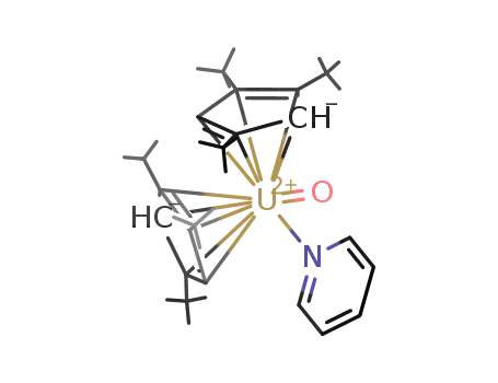 Molecular Structure of 863607-63-0 (bis(η5-1,2,4-tri-tert-butylcyclopentadienyl)U(O)(pyridine))