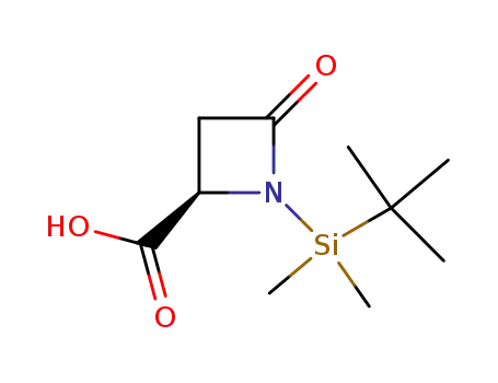 Molecular Structure of 82938-50-9 ((4S)-N-(TERT-BUTYLDIMETHYLSILYL)AZETIDIN-2-ONE-4-CARBOXYLIC ACID)