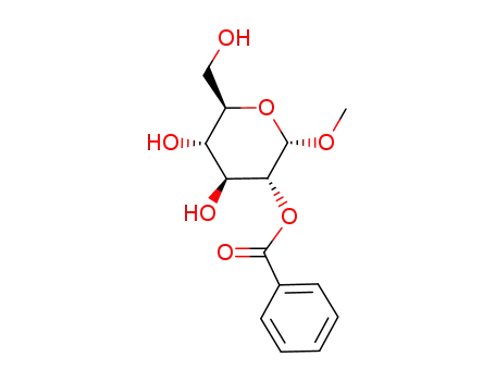 Molecular Structure of 21056-53-1 (methyl O<sup>2</sup>-benzoyl-α-D-glucoside)
