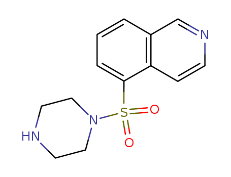84468-24-6,1-(5-ISOQUINOLINESULFONYL)PIPERAZINE, DIHYDROCHLORIDE,Piperazine,1-(5-isoquinolinylsulfonyl)- (9CI); 1-(5-Isoquinolinylsulfonyl)piperazine; HA100; HA 100 (pharmaceutical)