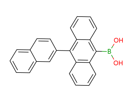597554-03-5,10-(2-Naphthyl)anthracene-9-boronic acid,Boronicacid, [10-(2-naphthalenyl)-9-anthracenyl]- (9CI);(9-(Naphthyl-2-yl)anthracene-10-yl)boronic acid;10-(Naphthalen-2-yl)anthracene-9-boronicacid;[10-(Naphthalen-2-yl)anthracen-9-yl]boronic acid;