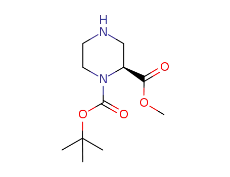Molecular Structure of 796096-64-5 ((S)-1-N-Boc-piperazine-2-carboxylic acid methyl ester)