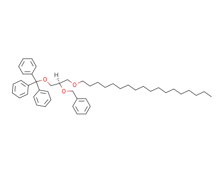 Molecular Structure of 80459-30-9 (Benzene,
1,1',1''-[[3-(octadecyloxy)-2-(phenylmethoxy)propoxy]methylidyne]tris-,
(R)-)
