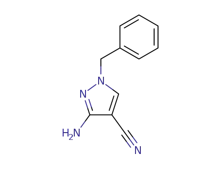 Molecular Structure of 122800-01-5 (3-AMINO-1-BENZYL-1H-PYRAZOLE-4-CARBONITRILE)