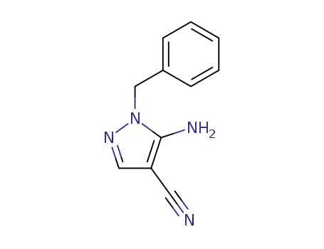 Molecular Structure of 91091-13-3 (5-AMINO-1- BENZYL-1H-PYRAZOLE-4-CARBONITRILE)