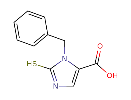 Molecular Structure of 84345-15-3 (1-benzyl-2-mercapto-1H-imidazolo-5-carboxylic acid)