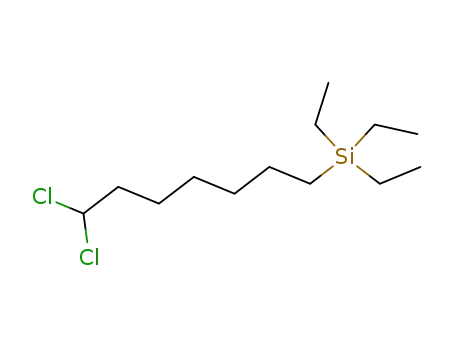 Molecular Structure of 124234-21-5 ((7,7-Dichloro-heptyl)-triethyl-silane)