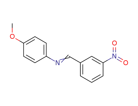 Molecular Structure of 10480-47-4 (Benzenamine, 4-methoxy-N-[(3-nitrophenyl)methylene]-)