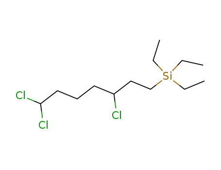 Molecular Structure of 124234-22-6 (Triethyl-(3,7,7-trichloro-heptyl)-silane)