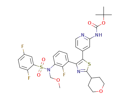 tert-butyl-{4-[4-(3-{[(2,5-difluorophenyl)sulfonyl](methoxymethyl)amino}-2-fluorophenyl)-2-(tetrahydro-2H-pyran-4-yl)-1,3-thiazol-5-yl]pyridin-2-yl}carbamate