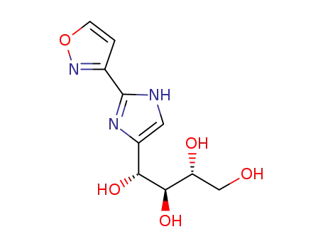 Molecular Structure of 1055027-48-9 (1,2,3,4-Butanetetrol, 1-[2-(3-isoxazolyl)-1H-imidazol-5-yl]-, (1R,2S,3R)-)