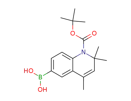 Molecular Structure of 179894-36-1 ([1-(tert-butoxycarbonyl)-2,2,4-trimethyl-1,2-dihydroquinolin-6-yl]boronic acid)