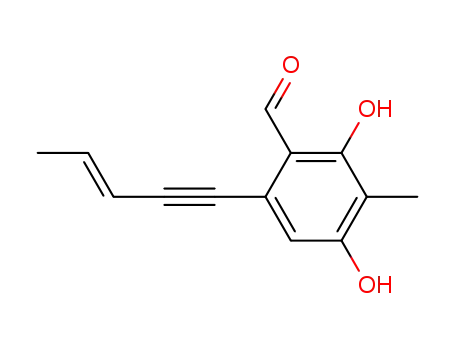 2,4-Dihydroxy-3-methyl-6-((E)-pent-3-en-1-ynyl)-benzaldehyde
