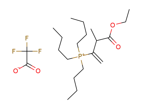 Molecular Structure of 1332456-13-9 (tributyl(4-ethoxy-3-methyl-4-oxobut-1-en-2-yl)phosphonium trifluoroacetate)