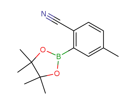 Molecular Structure of 863868-22-8 (4-Methyl-2-(4,4,5,5-tetraMethyl-1,3,2-dioxaborolan-2-yl)-benzonitrile)