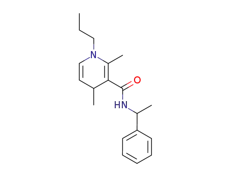 Molecular Structure of 81118-44-7 (3-Pyridinecarboxamide,
1,4-dihydro-2,4-dimethyl-N-(1-phenylethyl)-1-propyl-)