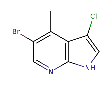 Molecular Structure of 1190314-14-7 (1H-Pyrrolo[2,3-b]pyridine, 5-bromo-3-chloro-4-methyl-)