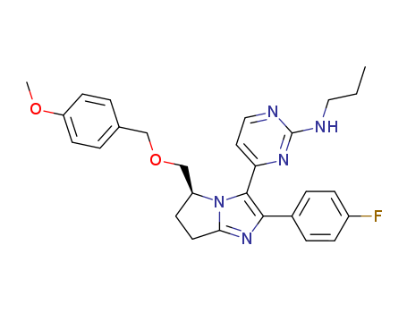 2-Pyrimidinamine, 4-[(5S)-2-(4-fluorophenyl)-6,7-dihydro-5-[[(4-methoxyphenyl)methoxy]methyl]-5H-pyrrolo[1,2-a]imidazol-3-yl]-N-propyl-