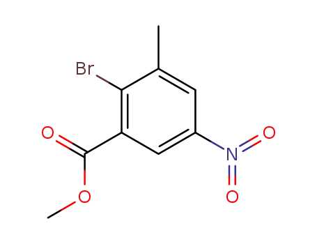 Molecular Structure of 179897-93-9 (Benzoic acid, 2-bromo-3-methyl-5-nitro-, methyl ester)