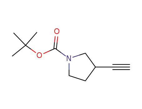 Molecular Structure of 287193-00-4 (1-Pyrrolidinecarboxylic acid, 3-ethynyl-, 1,1-dimethylethyl ester)