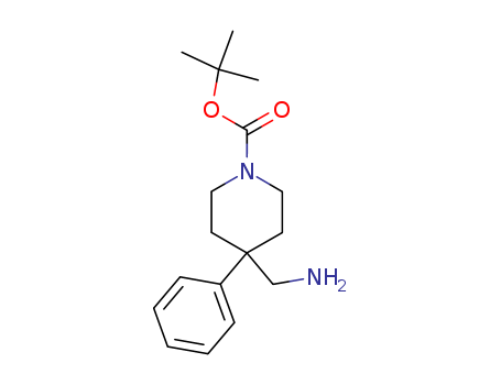 158144-82-2,1-N-BOC-4-AMINOMETHYL-4-PHENYLPIPERIDINE,4-Aminomethyl-4-phenylpiperidin-1-carboxylicacid tert-butyl ester;tert-Butyl 4-(aminomethyl)-4-phenylpiperidine-1-carboxylate;1-N-Boc-4-aminomethyl-4-phenylpiperidine;