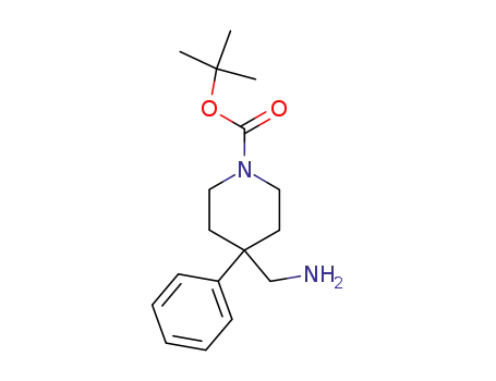 Molecular Structure of 158144-82-2 (1-N-BOC-4-AMINOMETHYL-4-PHENYLPIPERIDINE)