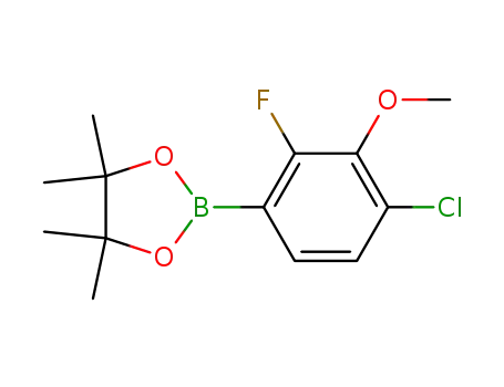 Molecular Structure of 1126321-06-9 (2-(4-chloro-2-fluoro-3-methoxyphenyl)-4,4,5,5-tetramethyl-1,3,2-dioxaborolane)