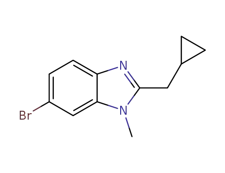 Molecular Structure of 1447911-05-8 (6-bromo-2-(cyclopropylmethyl)-1-methyl-1H-benzimidazole)