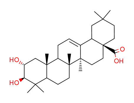 Molecular Structure of 26563-68-8 ((2α,3α)-2,3-Dihydroxy-olean-12-en-28-oic acid)
