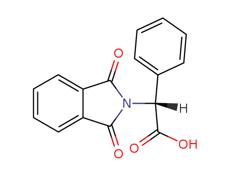 Molecular Structure of 15962-42-2 ((R)-2-(1,3-dioxoisoindolin-2-yl)-2-phenylacetic acid)