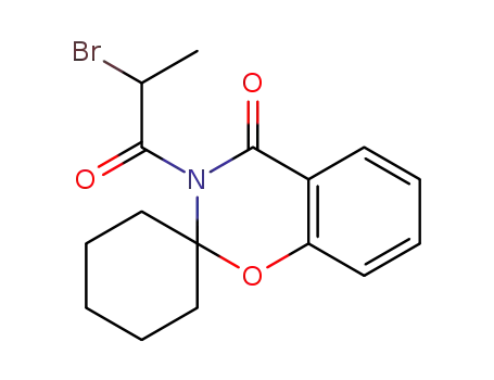Molecular Structure of 158299-05-9 (3-(2-Bromo-1-oxopropyl)-spiro[2H-1,3-benzoxazine-2,1'-cyclohexan]-4(3H)-one)