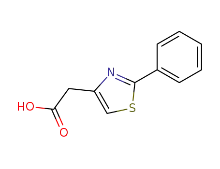 Molecular Structure of 16441-28-4 ((2-PHENYL-THIAZOL-4-YL)-ACETIC ACID)