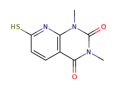 Molecular Structure of 74115-57-4 (1,3-dimethyl-7-mercaptopyrido<2,3-d>pyrimidine-2,4-(1H,3H)-dione)