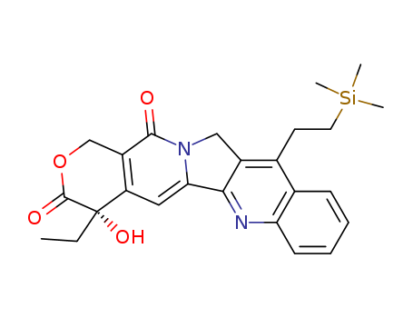 1H-Pyrano[3',4':6,7]indolizino[1,2-b]quinoline-3,14(4H,12H)-dione,4-ethyl-4-hydroxy-11-[2-(trimethylsilyl)ethyl]-, (4S)-