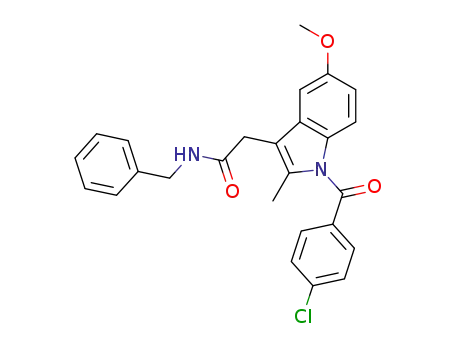 Molecular Structure of 572875-44-6 (N-benzyl-2-[1-(4-chloro-benzoyl)-5-methoxy-2-methyl-1H-indol-3-yl]-acetamide)