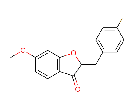 Molecular Structure of 139276-19-0 (3(2H)-Benzofuranone, 2-[(4-fluorophenyl)methylene]-6-methoxy-, (Z)-)