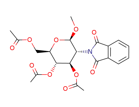 Molecular Structure of 76101-13-8 (Methyl3,4,6-tri-O-acetyl-2-deoxy-2-phthalimido-b-D-glucopyranoside)