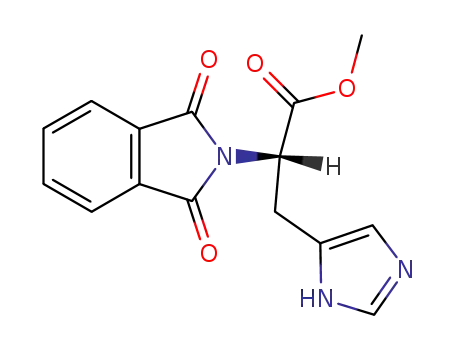 Molecular Structure of 65092-36-6 (<i>N</i><sup>α</sup>,<i>N</i><sup>α</sup>-phthaloyl-L-histidine-methyl ester)