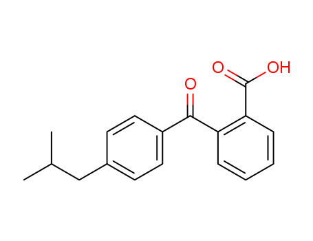 Molecular Structure of 101789-77-9 (Benzoic acid, 2-[4-(2-methylpropyl)benzoyl]-)
