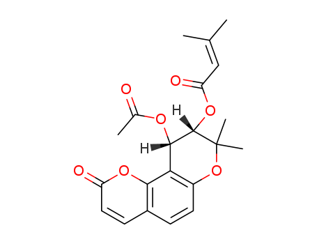 3-Methyl-2-butenoic acid (9R,10R)-10-acetoxy-9,10-dihydro-8,8-dimethyl-2-oxo-2H,8H-benzo[1,2-b:3,4-b']dipyran-9-yl ester