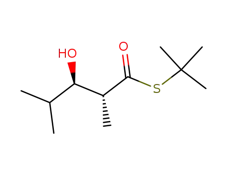 Molecular Structure of 112346-48-2 (Pentanethioic acid, 3-hydroxy-2,4-dimethyl-, S-(1,1-dimethylethyl) ester,
(2R,3R)-)