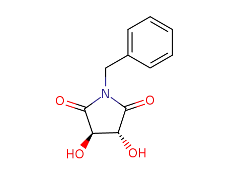 Molecular Structure of 75172-31-5 ((3R,4R)-1-Benzyl-3,4-dihydroxypyrrolidine-2,5-dione)