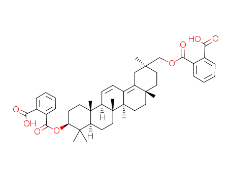 Molecular Structure of 102416-29-5 (olean-11,13(18)-diene-3,30-diol dihemiphthalate, disodium salt)