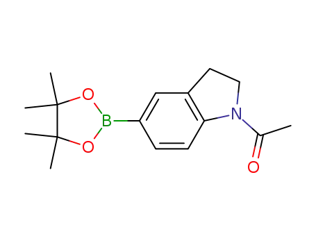 Molecular Structure of 937591-32-7 (1-(5-(4,4,5,5-TETRAMETHYL-1,3,2-DIOXABOROLAN-2-YL)INDOLIN-1-YL)ETHANONE)