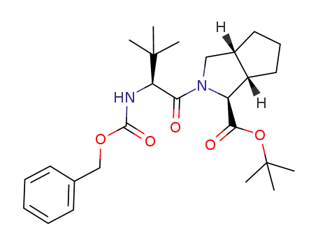 Molecular Structure of 926276-15-5 ((1S,3aR,6aS)-tert-butyl 2-((S)-2-(benzyloxycarbonylamino)-3,3-dimethylbutanoyl)octahydrocyclopenta[c]pyrrole-1-carboxylate)