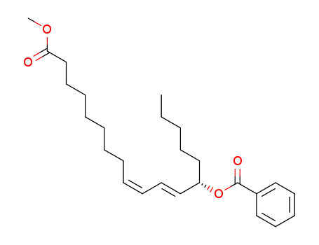 Molecular Structure of 98524-17-5 (9,11-Octadecadienoic acid, 13-(benzoyloxy)-, methyl ester,
(9Z,11E,13S)-)