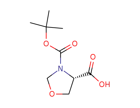 Molecular Structure of 161979-35-7 (3,4-Oxazolidinedicarboxylic acid, 3-(1,1-dimethylethyl) ester, (S)-)
